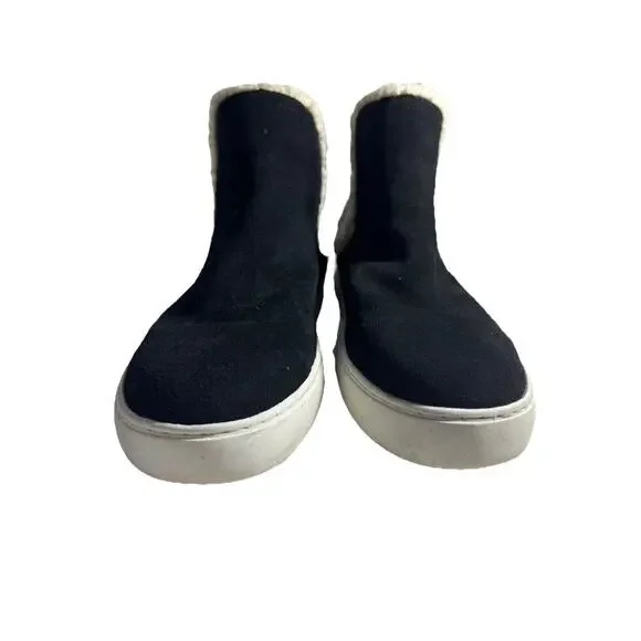 Lucky Brand Chelsea Boots Womens 11M Black Kichai Casual Comfort Faux Fur Suede - Picture 5 of 8